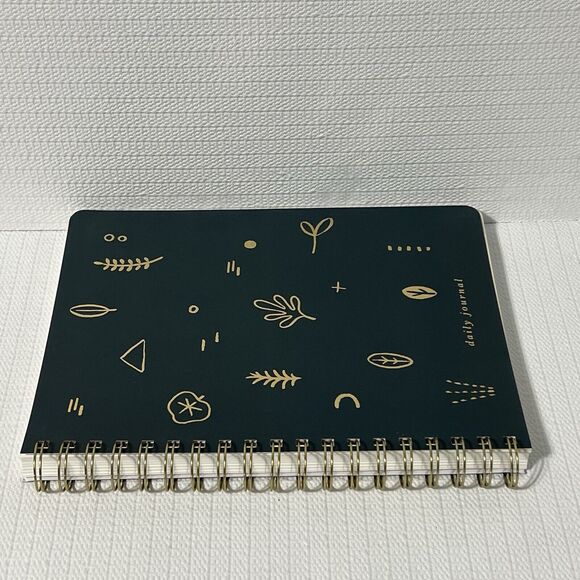 Fringe LEAF Hardcover Spiral Notebook Daily Journal 192 Pages Green Gold Lined - Picture 12 of 16